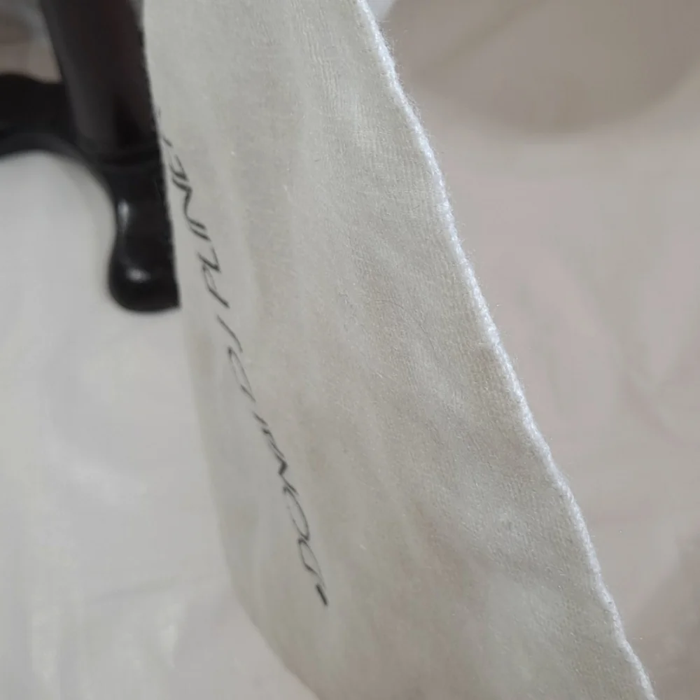 Donald J Pliner White Soft Cotton Dust Cover Drawstring Pouch Bag
